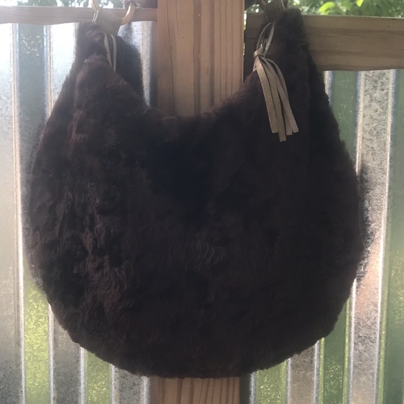 Jocelyn Jackson Wyoming Western Brown Cowhide Fur Leather Purse with Gold Strap - Picture 8 of 14